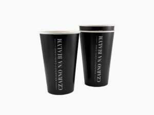 Gobelet en carton personnalisée, Custom printed paper cups, Kubki papierowe z nadrukiem indywidualnym, Pappbecher mit individuell bedruckt, Pappersmuggar med eden tryck.